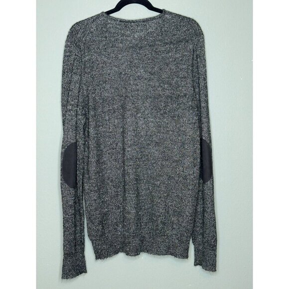 Foreign Exchange Men's' XL Mohair Blend Gray Henley LS Patch Elbow Sweater NWOT - Picture 2 of 10